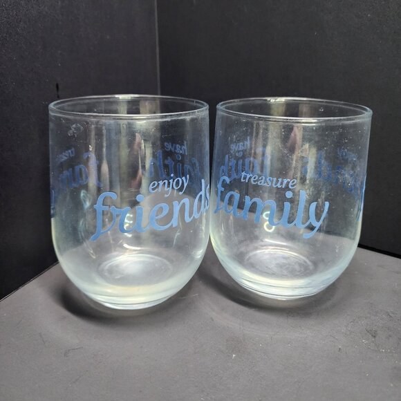 Faith Family Friends Stemless Wine Glasses - Set Of 2 - Picture 2 of 6